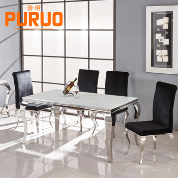 Tempered glass dining table modern dining table餐桌