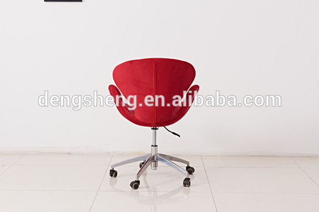 登升工厂直销红色织物意大利办公椅家具