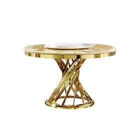 Gold round 6 seaters dining table stainless steel furniture餐桌