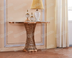 marble top and stainless steel  console table边桌