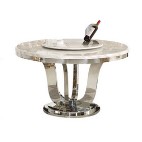 Modern design dining furniture set stainless steel round table桌子