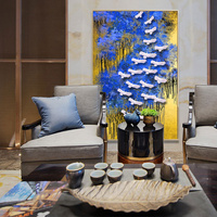 百鸟迎财 新中式玄关装饰画客厅沙发背景墙画美式抽象挂画大幅