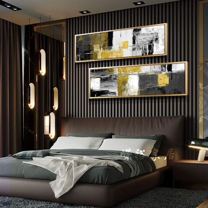 现代简约卧室床头装饰画抽象挂画油画餐厅壁画客厅沙发背景墙画