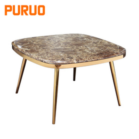 Stainless steel table base marble top coffee table modern style living furniture茶几