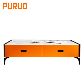 Modern home goods coffee table mdf cabinet stainless steel table frame for living design茶几