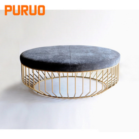 Black coffee table modern design mirror gold metal base for living design茶几