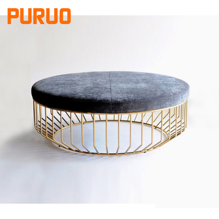 Black coffee table modern design mirror gold metal base for living design茶几