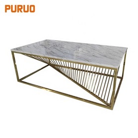 European style metal base marble center table living room coffee table茶几