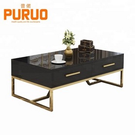 Living room furniture baking varnish black /white modern center coffee table design茶几