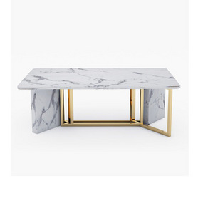 Living room modern style white marble coffee table design茶几