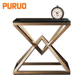 European side table marble top metal base for living furniture边桌