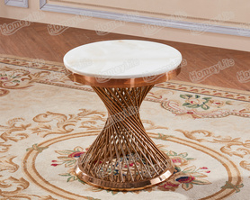 Marble top and stainless steel lamp table茶幾