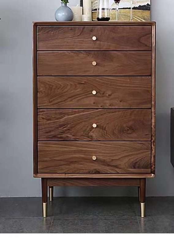 Black Walnut Solid Wood Starlight Chest Side Cabinet