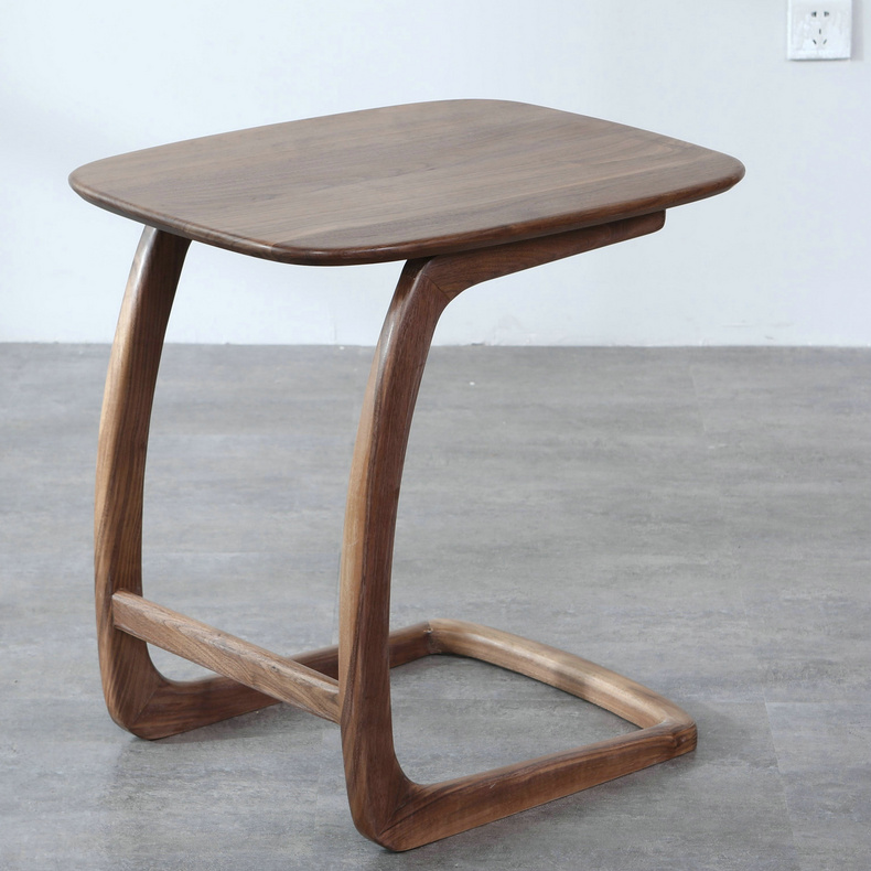 Black Walnut Solid Wood Arc C-shaped Edge Table