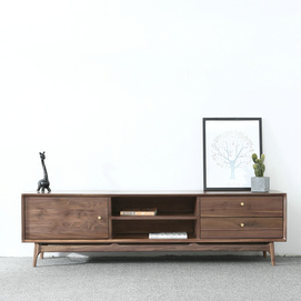 Black Walnut Suspended TV Cabinet