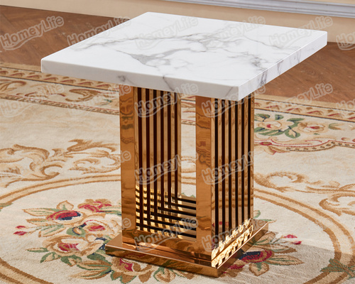 Marble top ande stainless steel lamp table