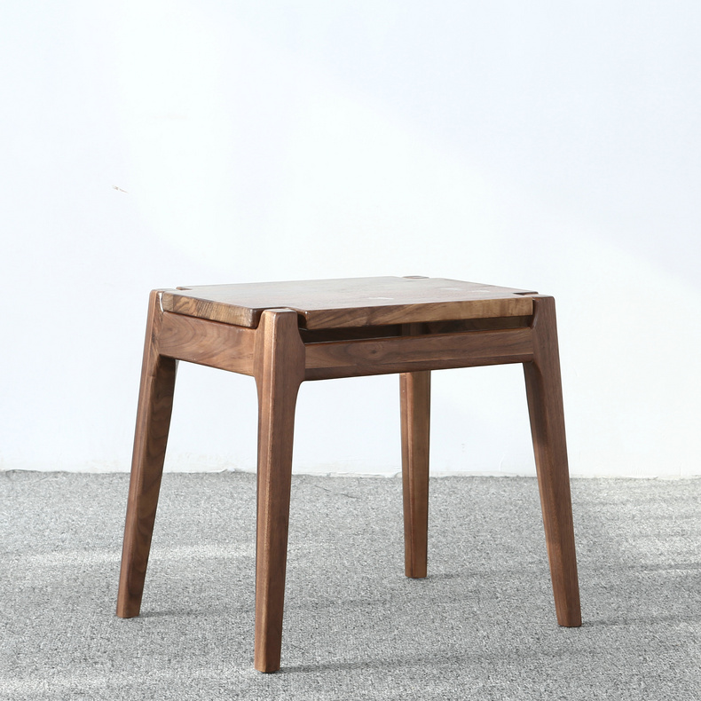 Black Walnut Solid Wood Square Stool