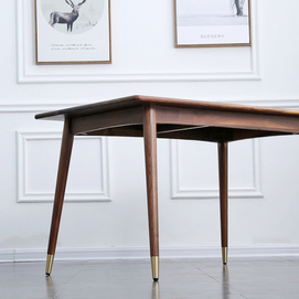 Black Walnut Long Table with Copper Legs