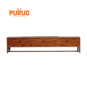 PURUO home copper stainless steel DMF wooden cabinet TV stand for living room电视柜