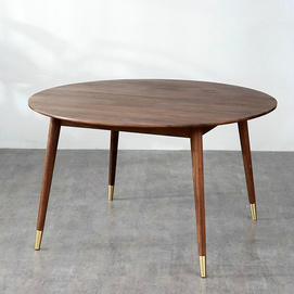 Black Walnut Copper Leg Round Table