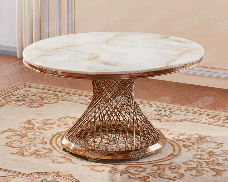 Marble top and stainless steel dining table餐桌椅