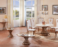 Marble top and stainless steel dining table餐桌椅