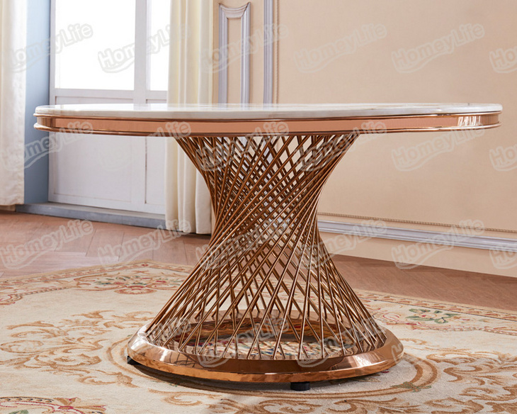 Marble top and stainless steel dining table餐桌椅