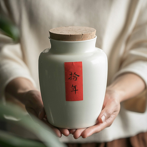拾年 软木密封茶叶罐茶仓 半斤装储物存茶罐