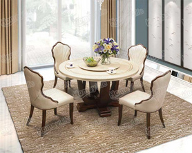 Marble top ande wooden base dining table餐桌椅