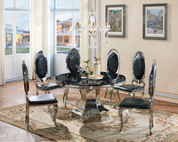 Marble Top ande stainless steel base dining table餐桌椅