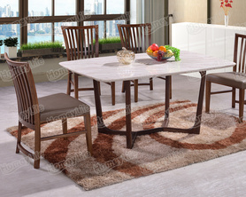 Marble top and wooden base dining table餐桌椅
