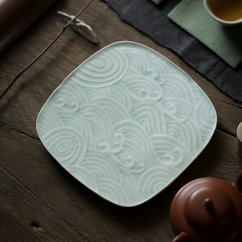湖影清浪 壶承茶托盘干泡茶盘 茶道陈设