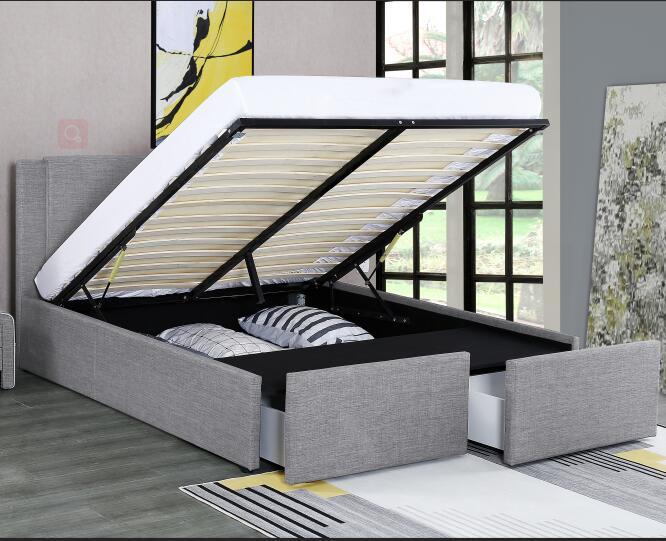 1311DG morden concise stylish linen fabric storage bed with two drawers and gas lift frame床