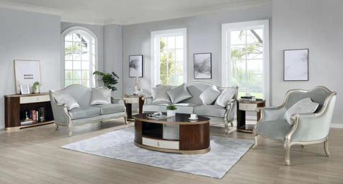 Living room wood frame luxury sofa set