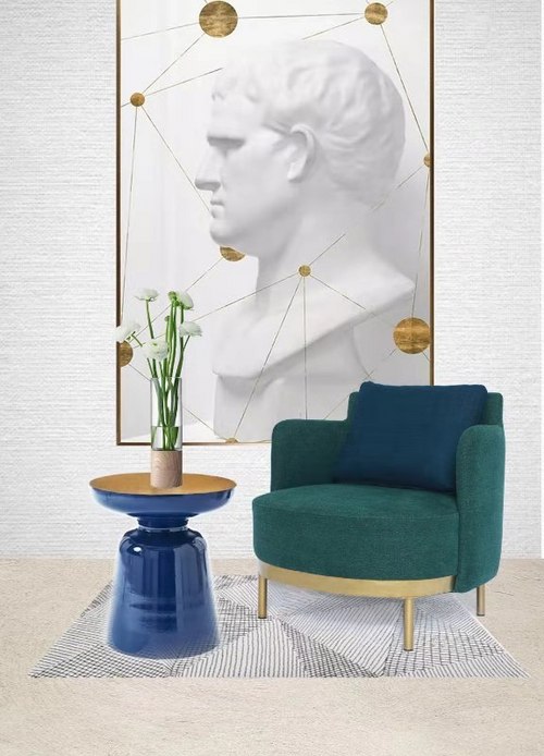 Modern Stylish Velvet Green Armchair