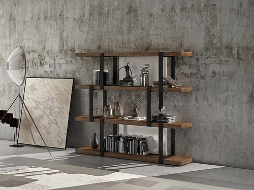 Layered bookshelf