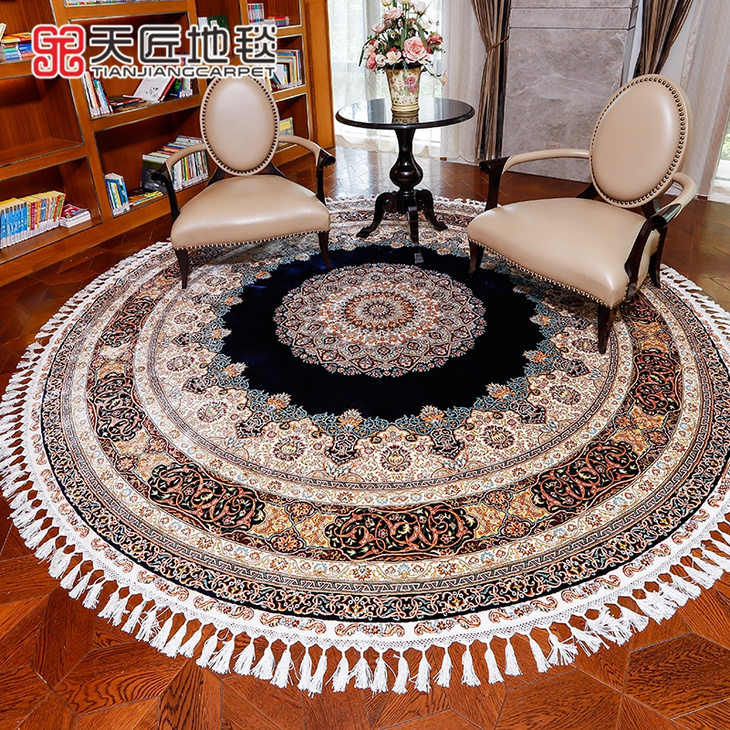 餐桌地毯圆形真丝地毯系列