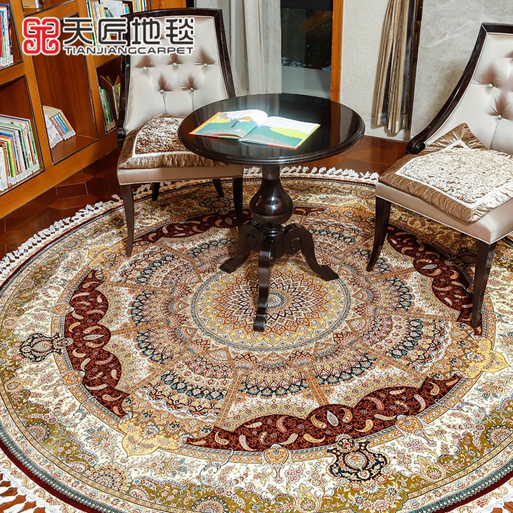 餐桌地毯圆形真丝地毯系列