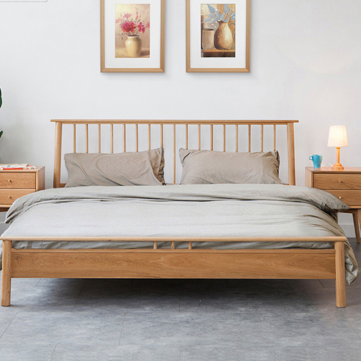 北欧全实木白橡温莎床双人床1.8米1.5米