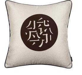 新中式咖色抱枕QJ-89023-B3