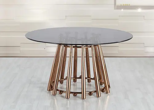 Contemporary stainless steel dining table