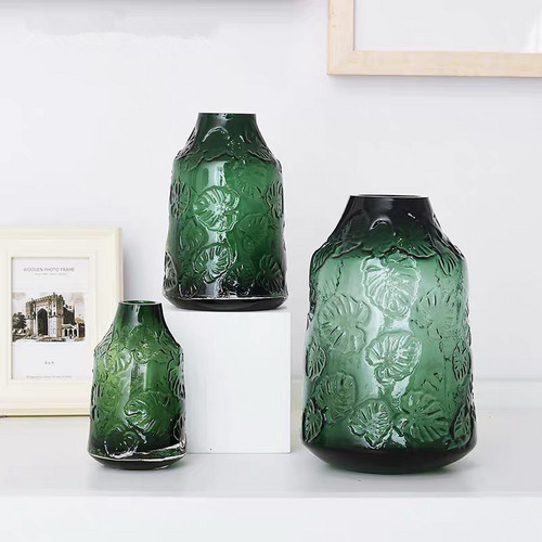 简约轻奢玻璃花装饰品餐桌鲜花插花瓶-test