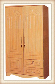 cheryy PVC中密度纤维板门衣柜，2门木门衣柜