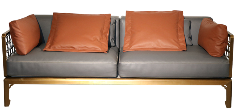 Leather stainless steel sofa