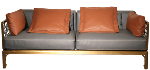 Leather stainless steel sofa