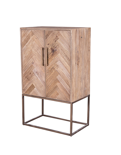 MD16-01 (1)-Wrought iron stainless steel wine cabinet