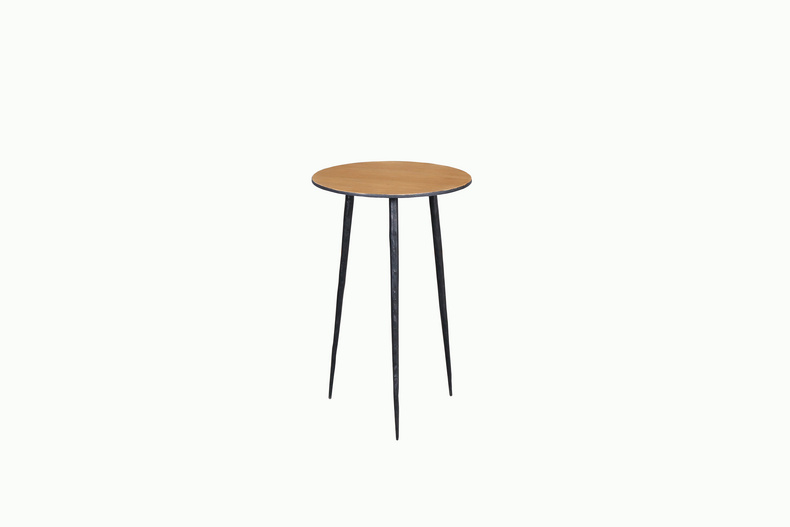 MS418-01 Wooden Color-Wrought iron Round Tea Table