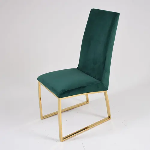 Modern Green Velvet Dining Chair with Golden LegDC-968