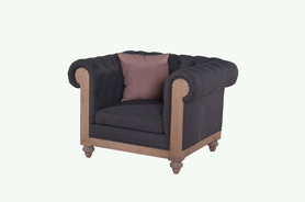 MD04-194-橡木贴皮单人沙发