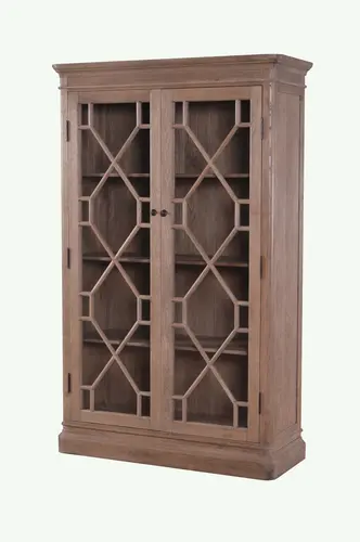 MD08-210-Oak veneer display cabinet